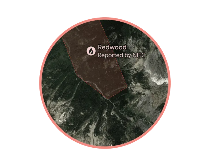 Illustration représentant une carte des feux de forêt