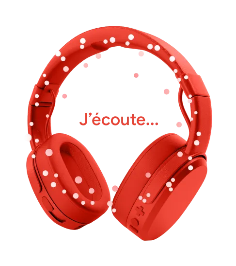Illustration d’un casque audio rouge